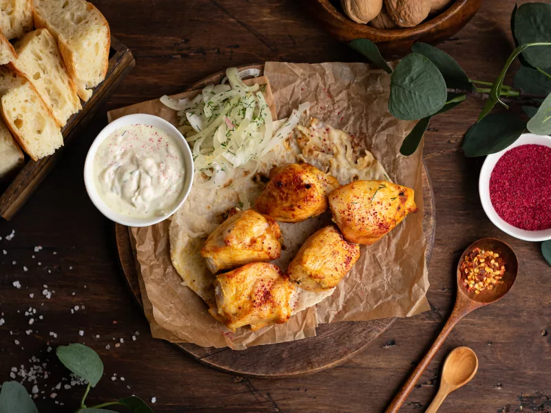 Заказать Шашлык из куриной грудкис доставкой |ФрешГастробар