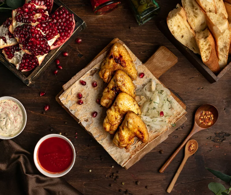 Заказать Шашлык из куриных крыльевс доставкой |ФрешГастробар
