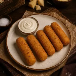 Сырные палочки с чесночным соусом
